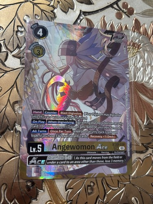#ad Digimon Card Angewomon ACE Alternative Art BT15 038 SR World Convergence BT21 $14.99