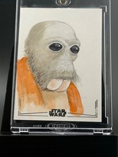2025 Topps Star Wars Galaxy PONDA BABA Sketch Card by Joe Ortiz