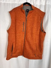 Johnnie-O Mens size XL orange vest fleece