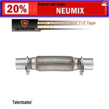 Flexrohr Auspuff + 2x Schellen Ø45 Passend für Audi Opel Seat VW Universal 1x