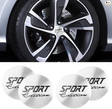 4PCS Wheel Hub Center Caps Stickers, 56mm 2.23in Center Ca Color: SPORT Silver