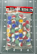 Vintage NOS VITRO AGATE Co. ALL REDS Marbles Five Star Original Package 1712