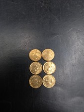 X6 Miniature Brass Filler Coins Gimmick Krugerrand 1 Peso Liberty Dollar X2 Each