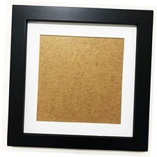 6x6 Picture Frames with 4x4 Opening Mat. 6x6 Square Photo Frame. Solid 1 Black