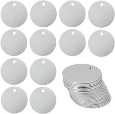 round Aluminum Blank Tags Stamping Blanks Engraving Blanks 25 Pack Siver 