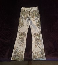Y2K Beautiful Roberto Cavalli printed Jeans in a fine soft narrow pinwale