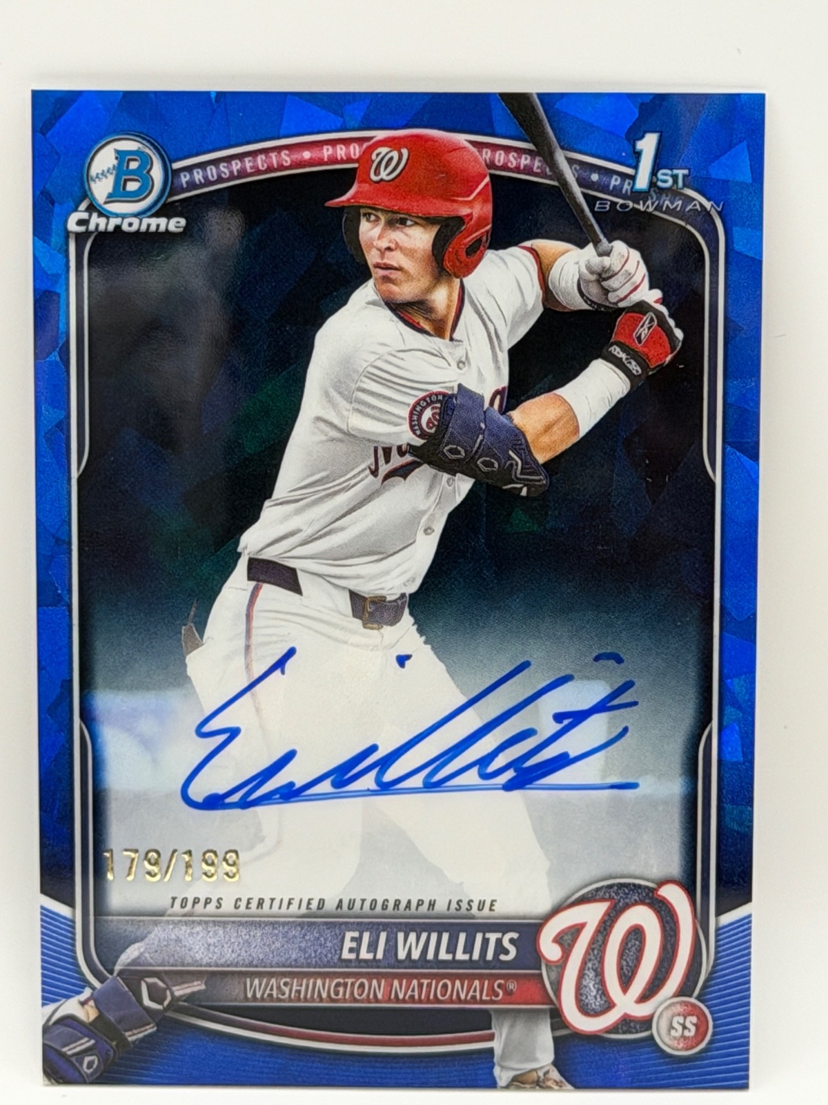 2025 Bowman Chrome Draft Sapphire Eli Willits Prospect 1st Auto Blue /199 CPA-EW