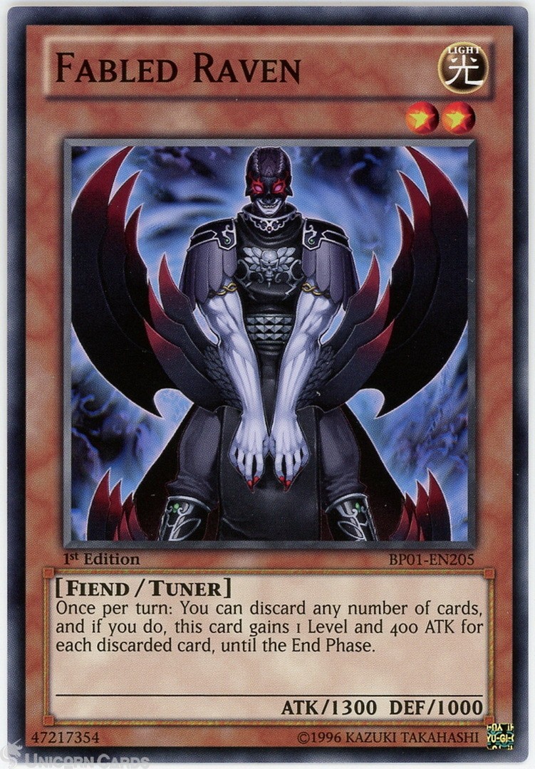 BP01-EN205 Fabled Raven : Starfoil Rare 1st Edition Mint YuGiOh Card