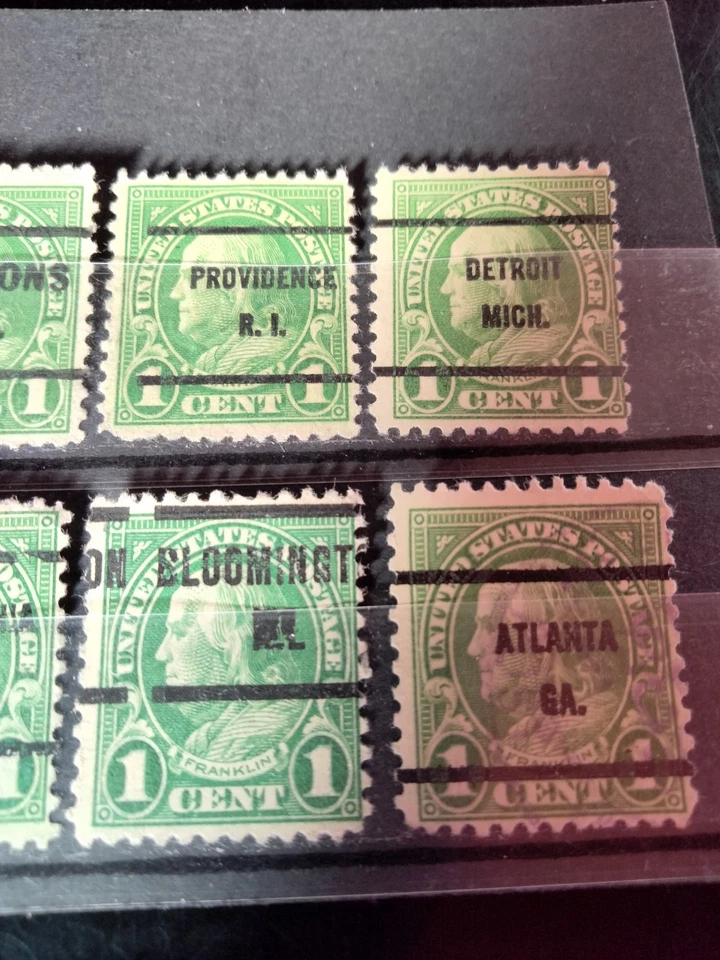 U.S. 1¢ Ben Franklin Stamps Sc.632 City Overprints Used F-VF 1926 - Image 4 of 4