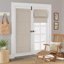 Blackout French Door Curtain with Adhesive  Magnetic Lift, No Drill