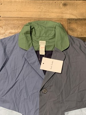 Paul Smith Jacket Mens Large Multicolor Pyjama Long Color Block Cotton Coat
