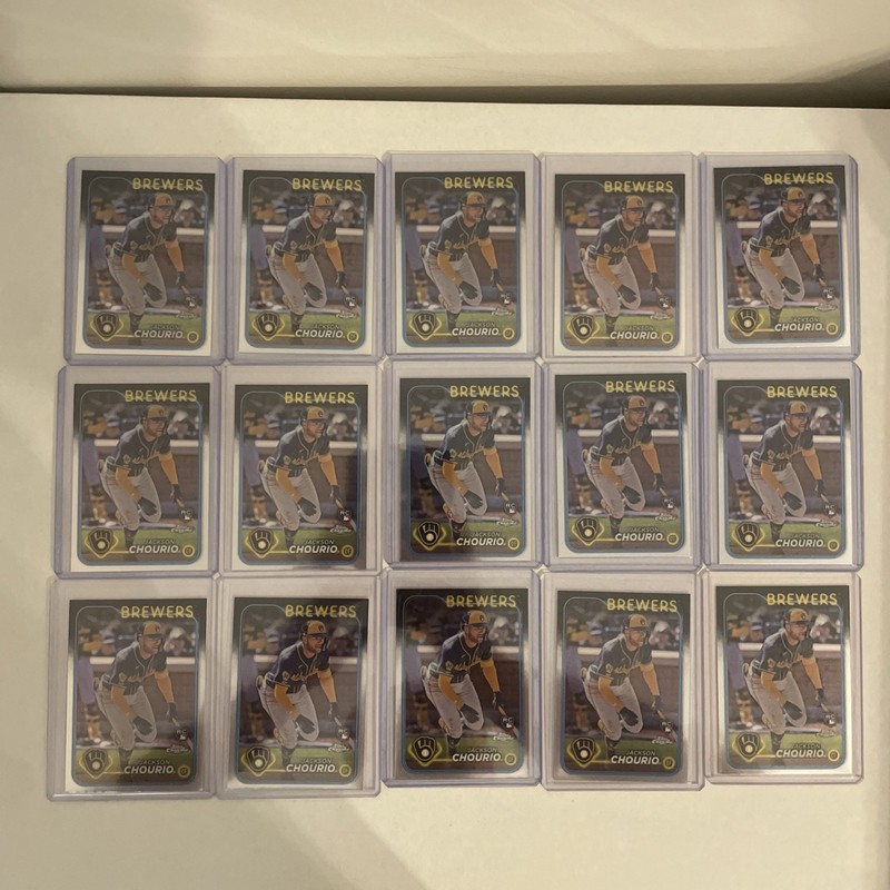 2024 Topps Chrome #161 Jackson Chourio Rookie Card Lot Of 15! Brewers!