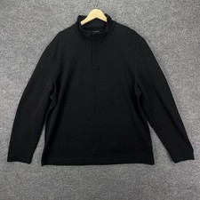 Alfani Men  s Quarter Neck Pullover Sweater Size XXL Black Thick Knit Ribbed