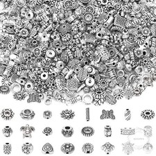 Tibetan Silver Spacer Beads, 1000Pcs Metal Spacer Beads for Jewelry Making, Brac