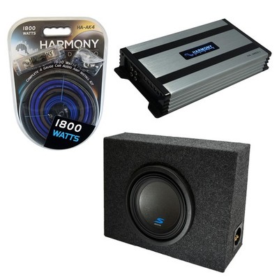 Universal Regular Standard Cab Alpine S-W10D4 Single 10 Sub Box & HA-A800.1 Amp