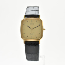  NEAR MINT SEIKO Dolce 5E31-5A80 Gold Dial Square Men's Quartz Watch From Japan