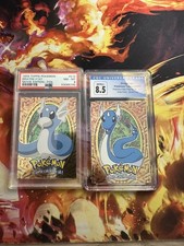 1999 Topps Blue Logo Pokemon The Movie Dragonair E11 CGC 8.5 + Dratini E10 PSA 8
