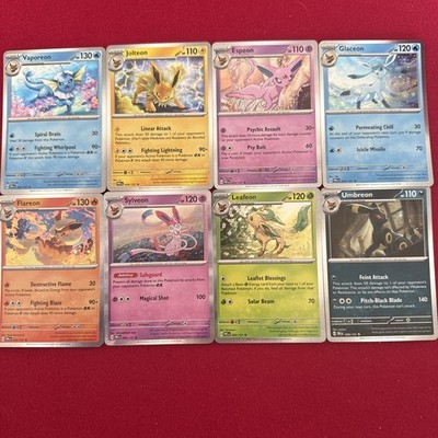 Pokemon SV Prismatic Evolutions Eeveelutions Complete Holo Rare Set  
