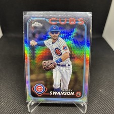 Dansby Swanson 2024 Topps Chrome Prism Refractor Chicago Cubs #231
