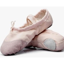 NWOT Girl's 3 Pack Ballet Shoe Canvas Dance Practice Flats Ballet Natural 3 M US