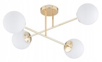 Deckenlampe Esstisch 4-Flammig Glas Gold E27 L:70 Cm Deckenleuchte Wohnzimmer