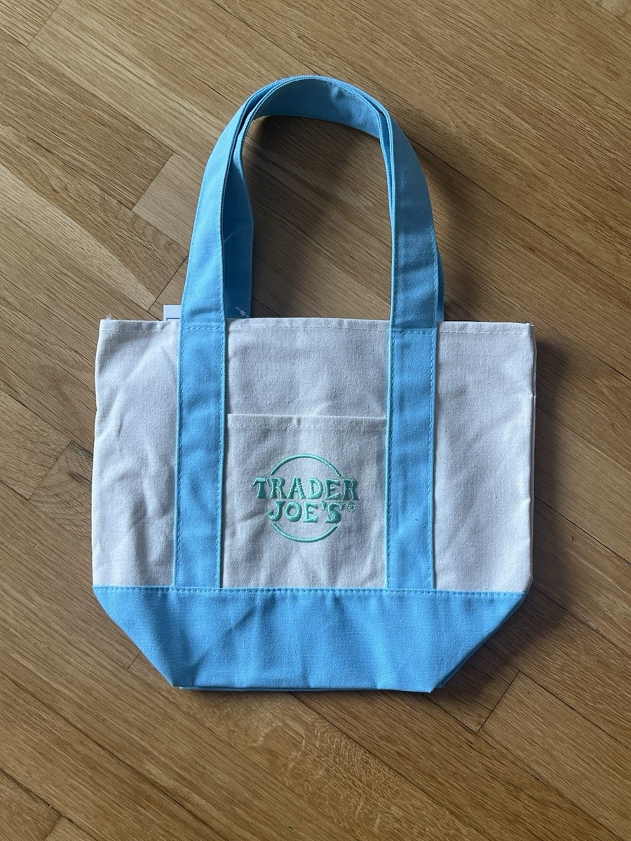 New 2025 Trader Joe's Blue Pastel Mini Canvas Tote | eBay