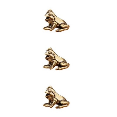 Set of 3 Messing-Frosch-Ornament Tierstatue-dekoration Frosch-Miniatur-