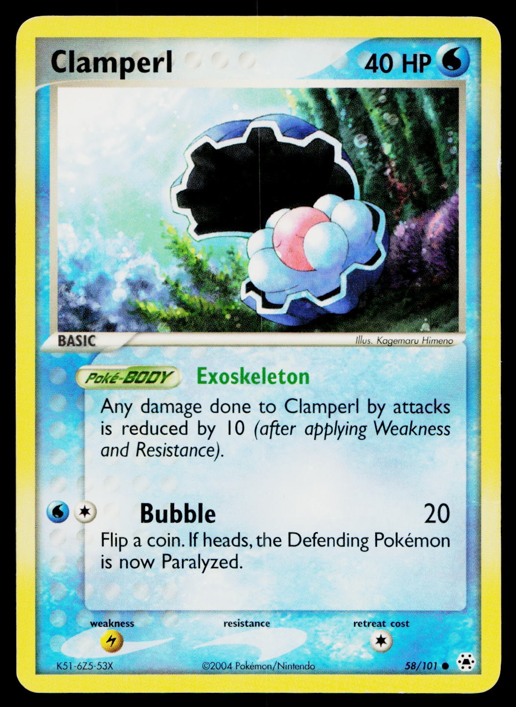 Clamperl 58/101 Common Hidden Legends Pokemon