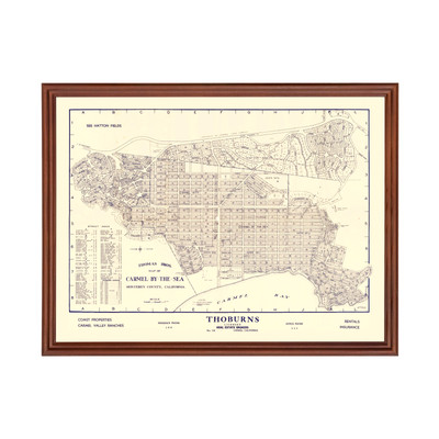 Old Map of Carmel-By-The-Sea, CA 1920 - Vintage Carmel-By-Th