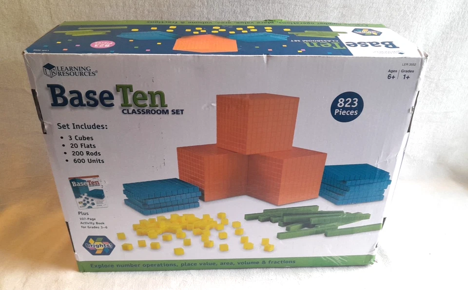 Learning Resources Interlocking Base Ten Classroom 823 Piece Set Grades 3-6 - Image 3 of 4