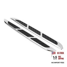 2pcs Universal Hood Vent Air Intake Chrome Grille Side Scoop Hood Cover Car
