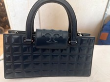 Tory Burch Flemming East-West Leather Satchel Handbag Black Small NWT