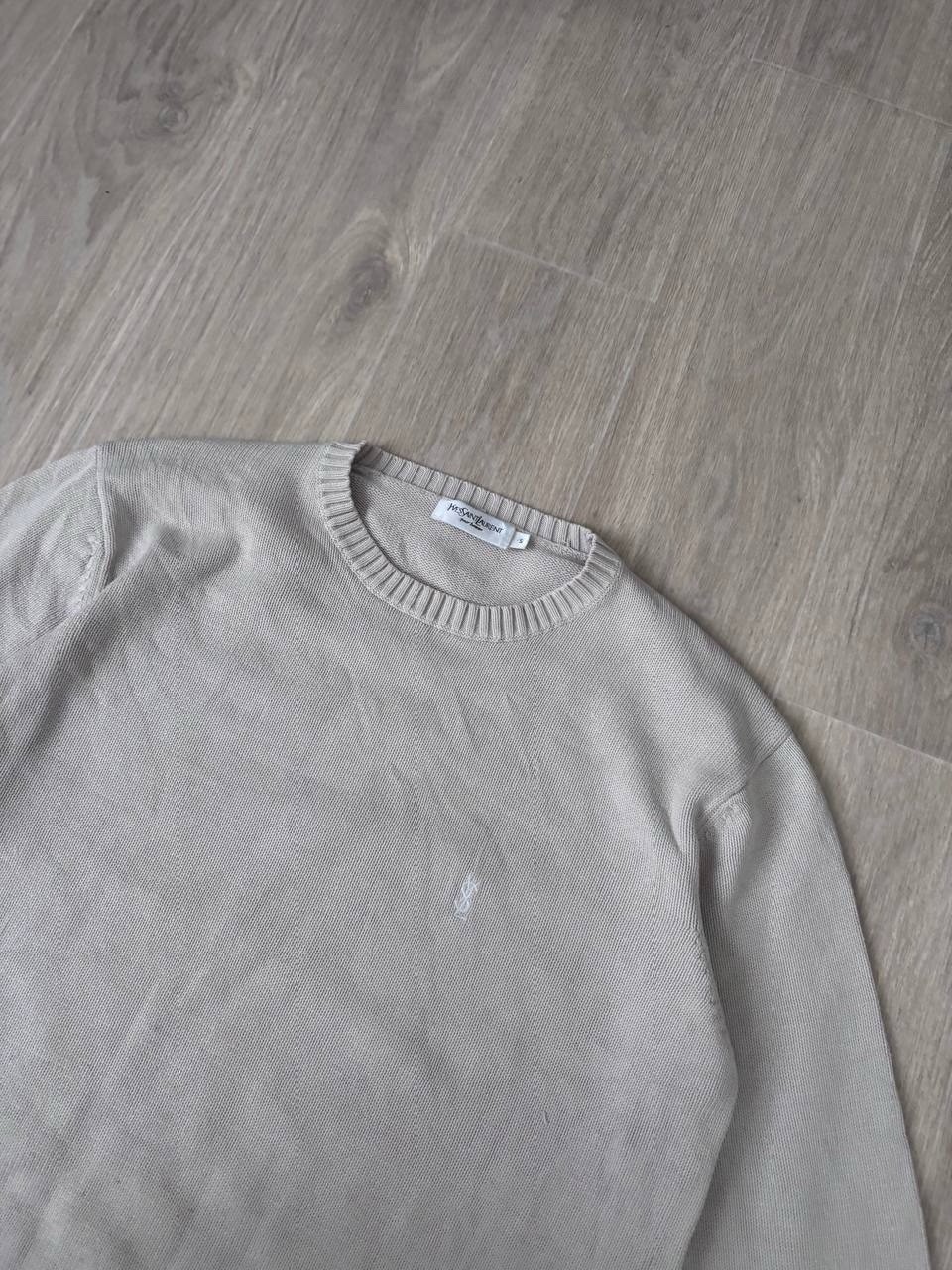 SAINT LAURENT Maglia YSL vintage uomo piccola beige rara