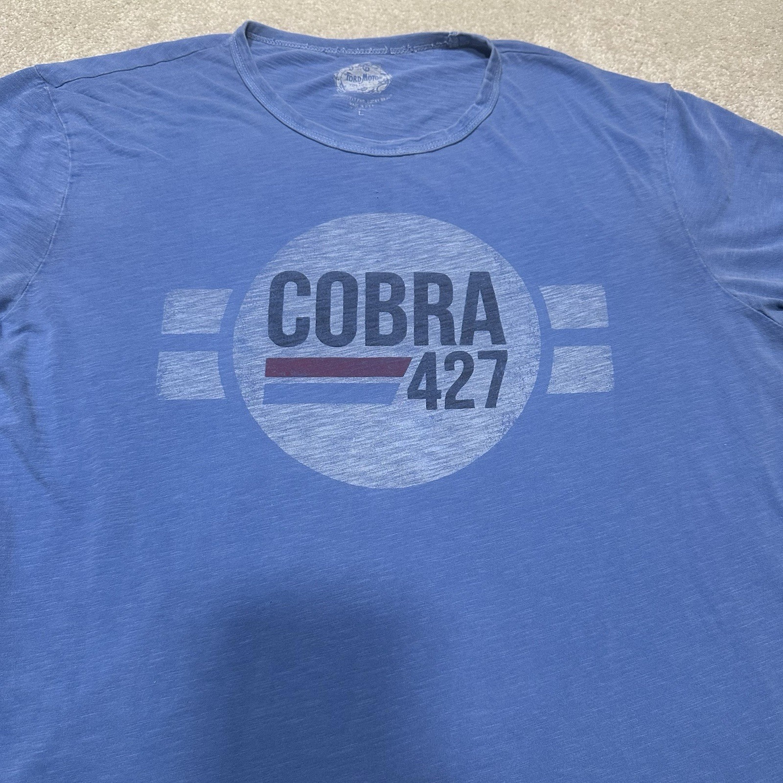 PONY T shirt uomo Ford Mustang Cobra grande blu made in USA