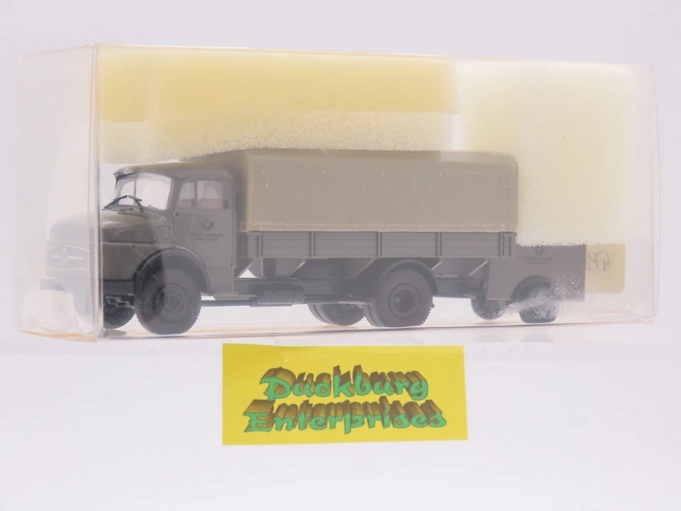 Brekina 4715 Mercedes Benz DBP Fernmeldedienst mit Anhänger grau 1:87 194173 - Bild 2 von 2