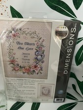 Dimensions Two Hearts Wedding Record Cross Stitch Kit Navina Capecci 3122 1992