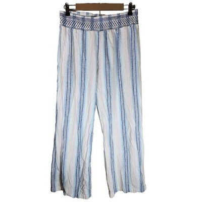 DEREK HEART  Blue Gray Peach Loose Wide Leg Boho Hippie Festival Pants SZ 1X