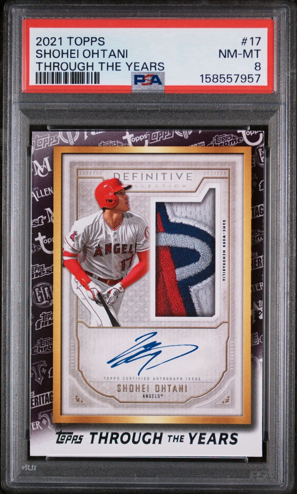 Topps 2021 Through the Years Shohei Ohtani #17 PSA 8 Auto Angels
