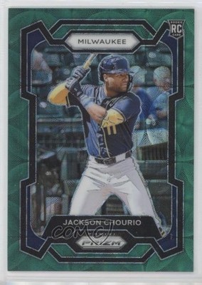 2024 Panini Prizm Green Scope Prizm /75 Jackson Chourio #277 Rookie RC b4d