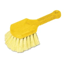 8" Utility Scrub Brush Plastic Handle Synthetic Bristles Heavy Duty Cleaning