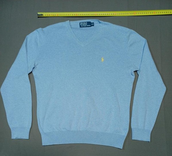 Men Polo Ralph Lauren Sweater Blue Cotton 36 / S / #1RHS