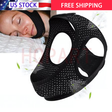 Snore Stop Belt Anti Snoring Chin Strap Sleep Apnea Jaw Solution Black
