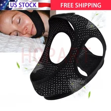 Snore Stop Belt Anti Snoring Chin Strap Sleep Apnea Jaw Solution Black