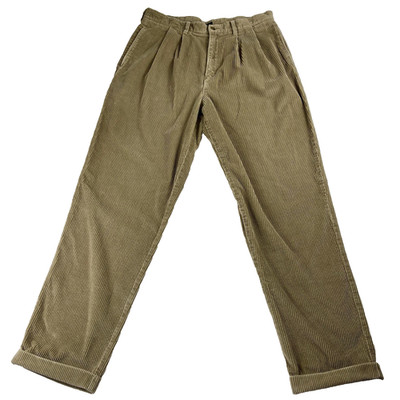 Vintage Dockers Corduroy Pants Khaki Loose Fit Cuffed Y2K 36x33