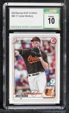 2020 Bowman Draft 1st Edition Jordan Westburg #BD-111 CSG 10 Pristine 0cc9
