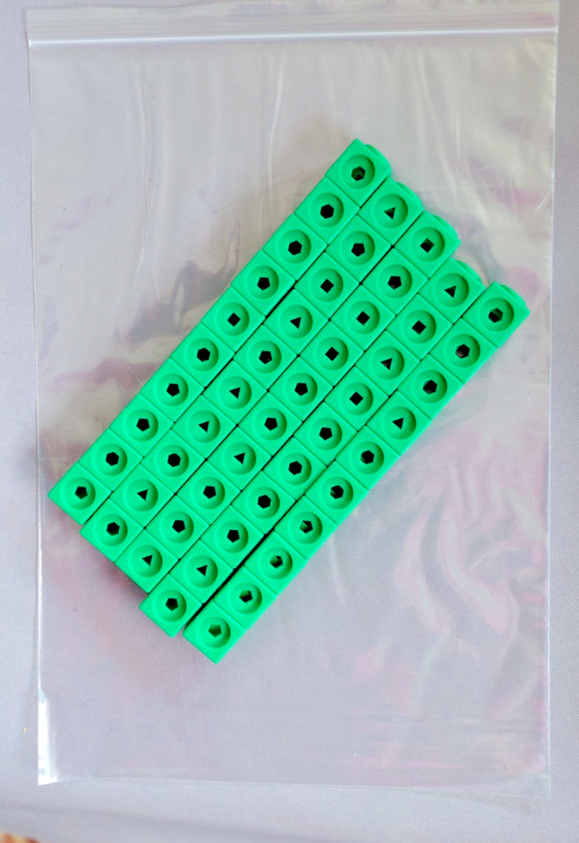 Maths Link Cubes New Pack of 50 bright green  2cmx2cmx2cm To make Numberblocks