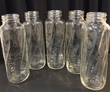 Five Evenflo Classic Glass Baby Bottles - Clear - 8oz