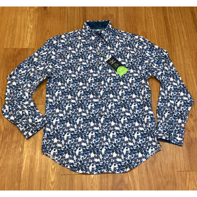Society of Threads Men's Regular Fit Non-Iron Performance Stretch Floral Size S