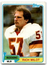 1981 Topps Rich Milot Rookie Washington Redskins #321