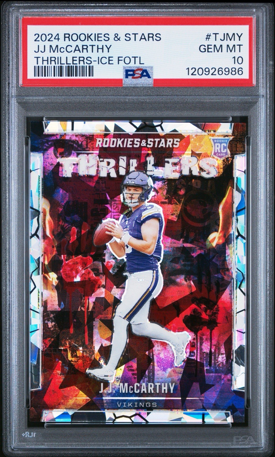 JJ McCarthy Panini Rookies & Stars Thrillers #TJMY Ice Fotl